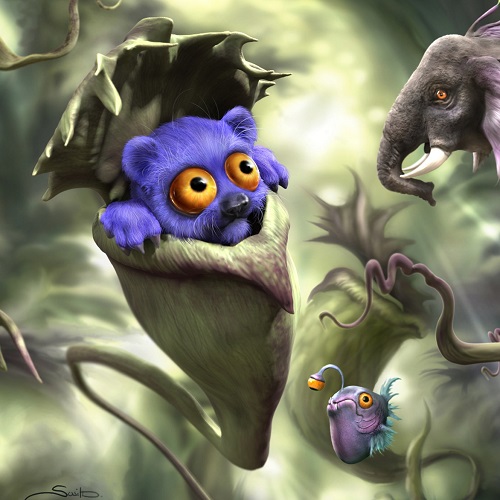 Silhouette of a hiker at sunset